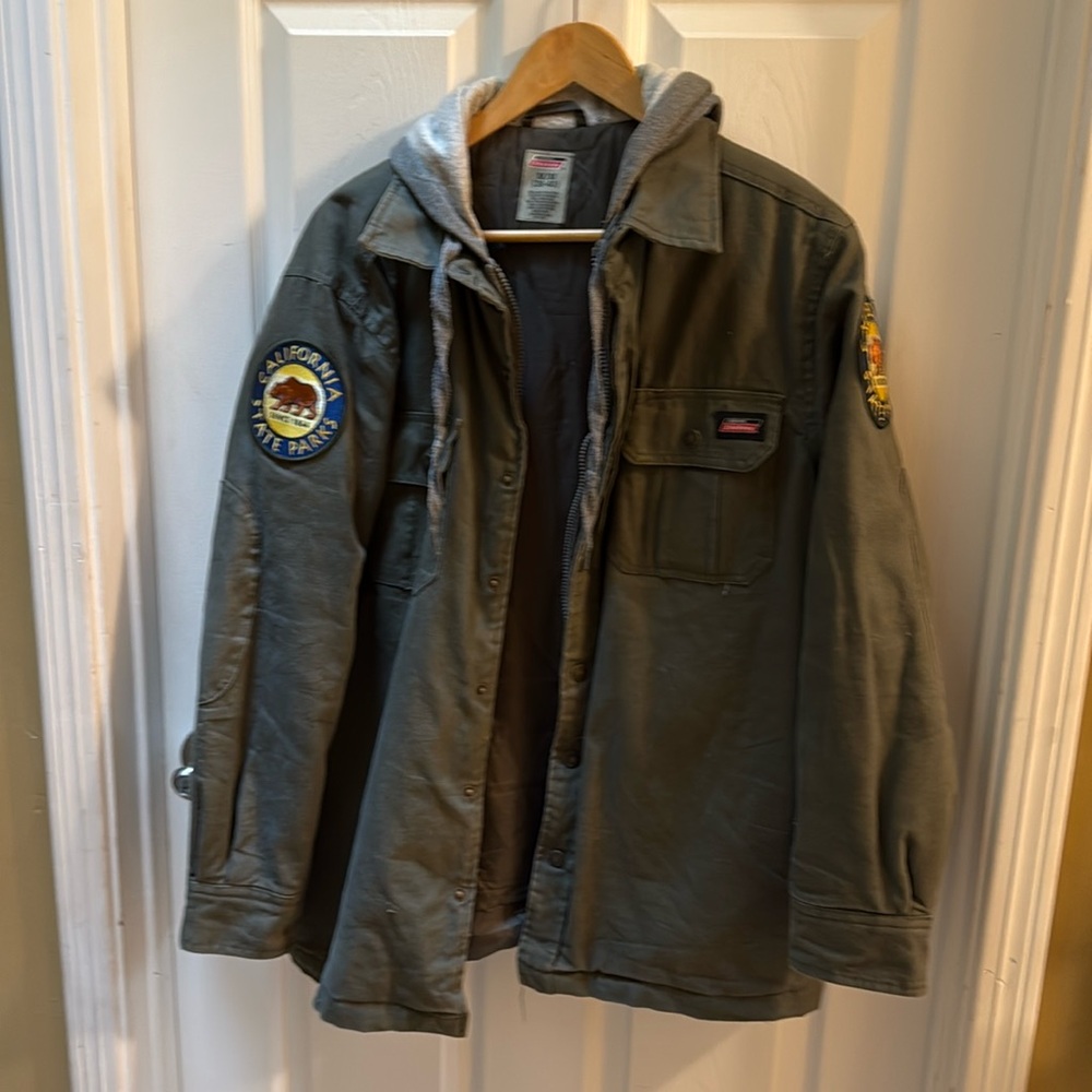 California State Parks Dickies hooded jacket plaid Size Medium